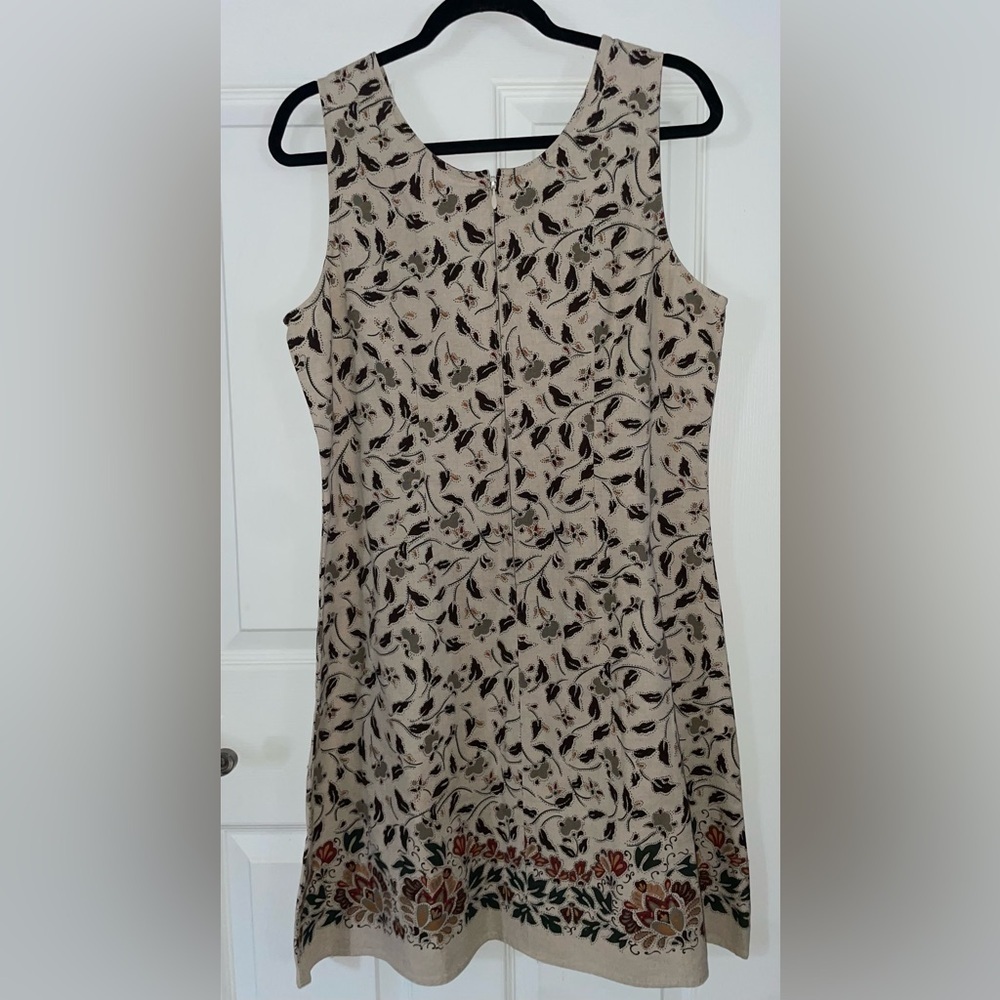 Woolrich Beige Floral Sleevless Mini Dress - Picture 3 of 5